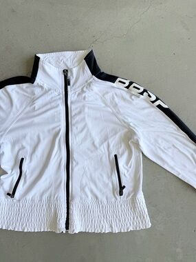 bebe Sport / Zip Track Jacket / White Black